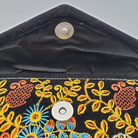 India Multicoloured Envelope Embroidered Paisley Bag - Picture 6 of 13
